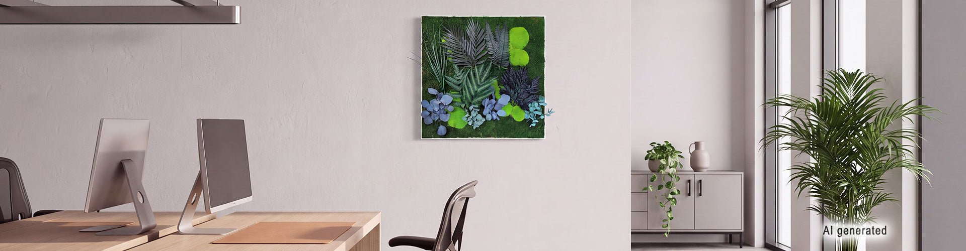 Sider - Moosbild eckig - Dschungel - Office - AI generated